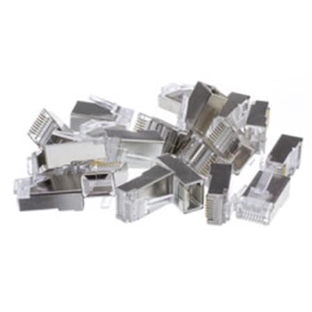 Cable Wholesale Shielded Cat5e RJ45 Crimp Connectors for Solid and Stranded Cable- 8P8C, 50PK 31D0-51007